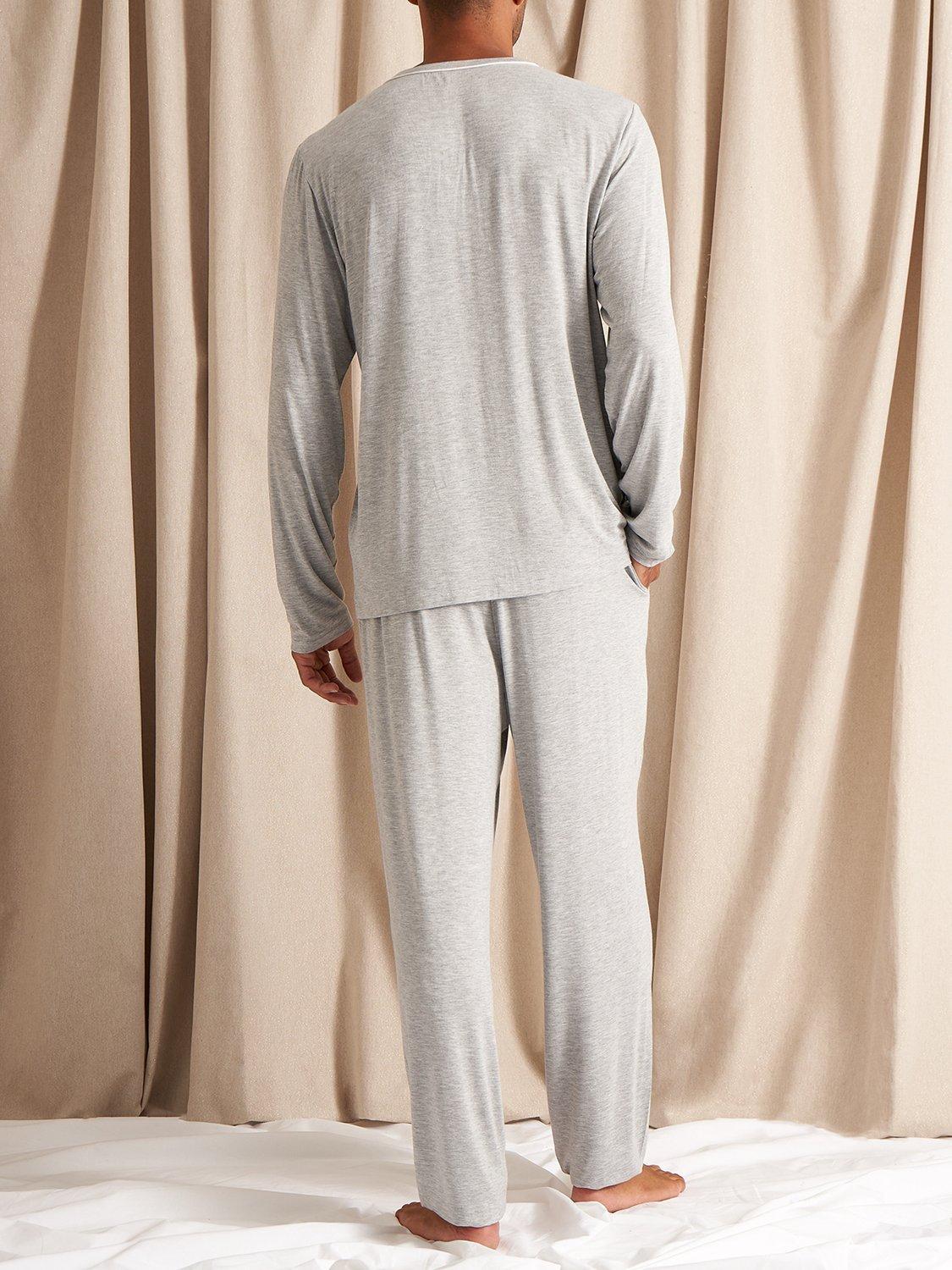 Product image 3 of 3, which shows Pretty You London Mister You Bamboo Rich Pyjama Set, Grey Marl, S