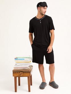 Mister You Bamboo Rich Short Pyjama Set, Black