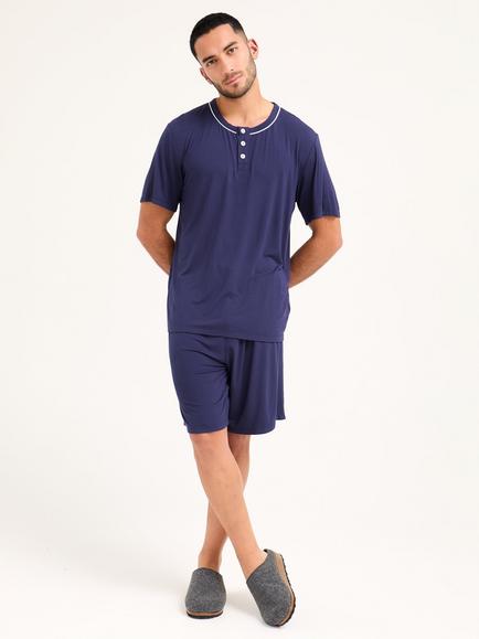 Mister You Bamboo Rich Short Pyjama Set, Midnight