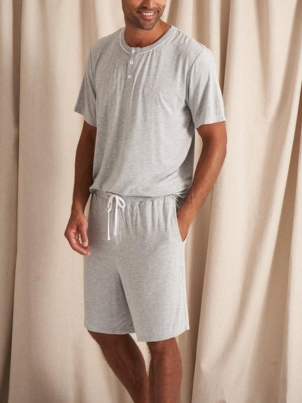 Mister You Bamboo Rich Short Pyjama Set, Grey Marl