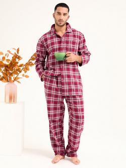 Pretty You London Mister You Plaid Pyjamas, Bordeaux/Multi