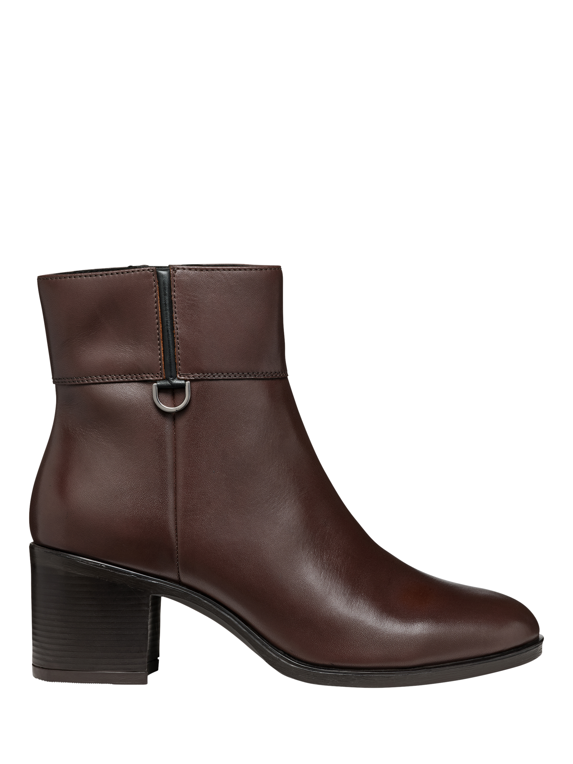 Product image 1 of 7, which shows Geox New Asheel Leather Ankle Boots, Dark Brown, EU38