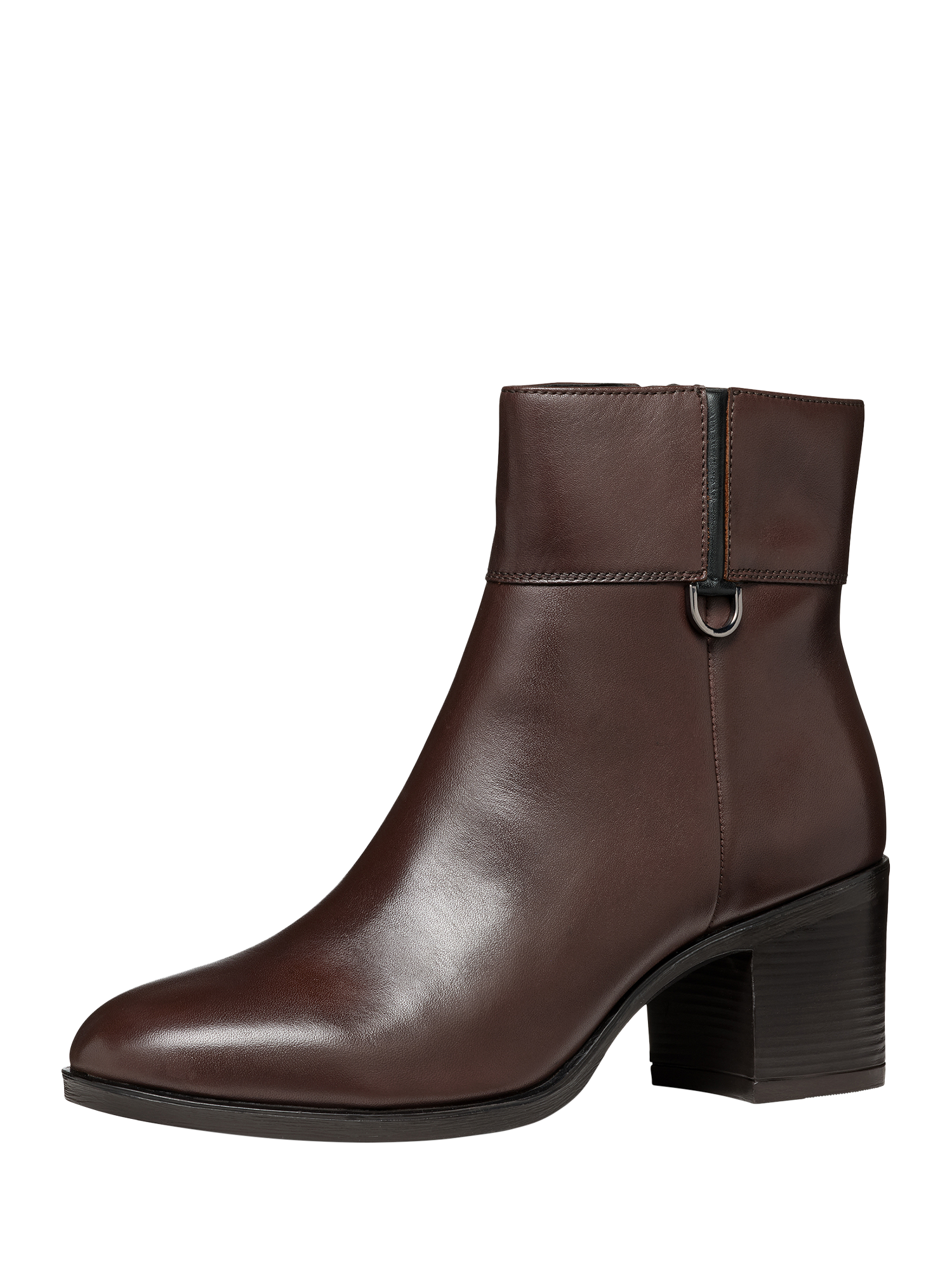 Product image 2 of 7, which shows Geox New Asheel Leather Ankle Boots, Dark Brown, EU38
