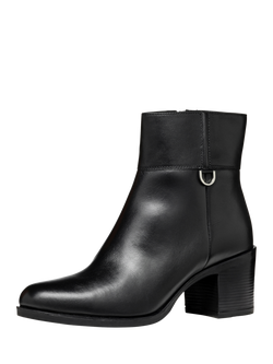 Geox New Asheel Leather Ankle Boots, Black - view 2, Black
