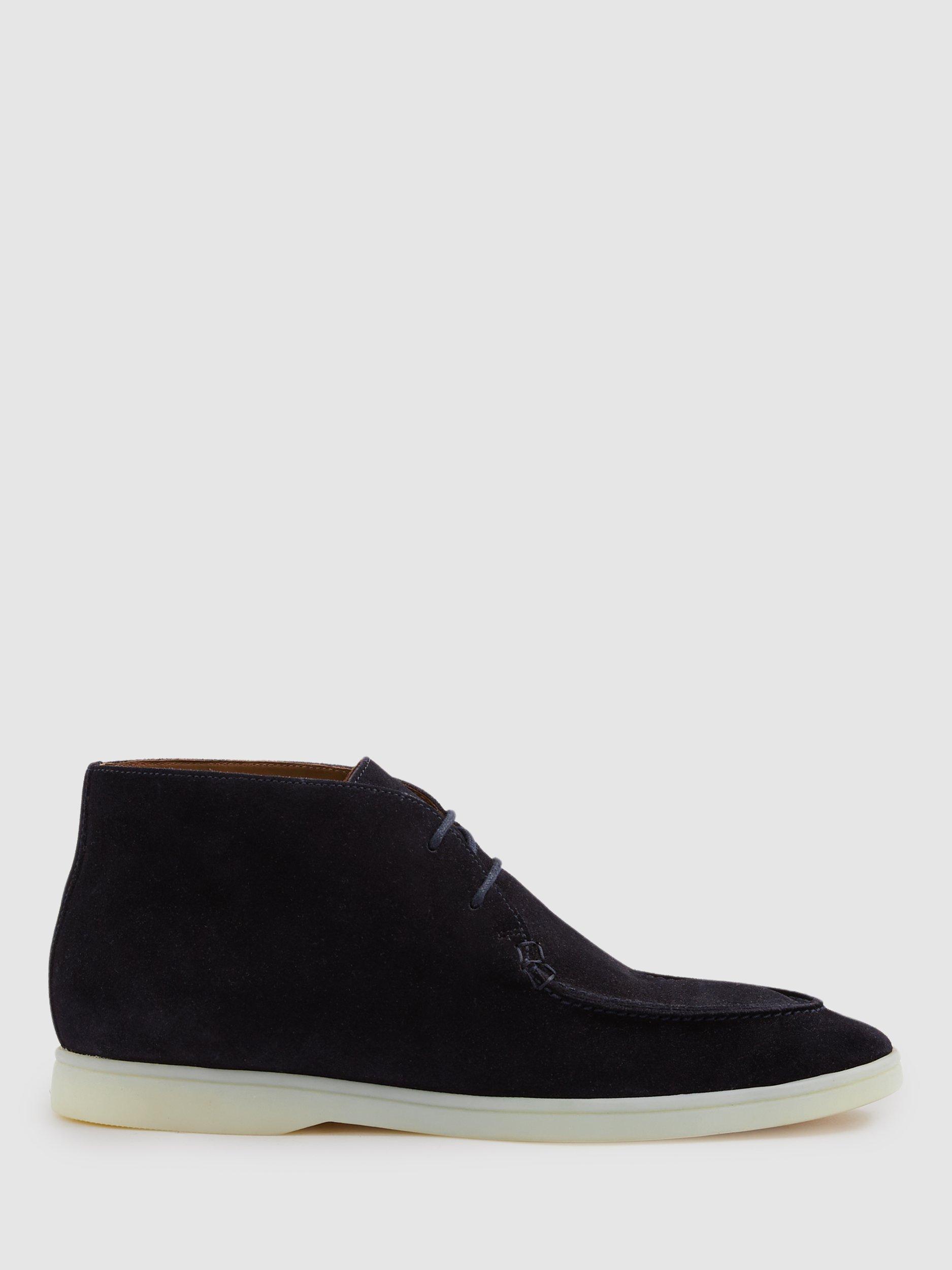 Product image 1 of 5, which shows Reiss Loftus Suede Desert Boots, Navy, 7