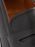 Reiss Gartlett Leather Slip-On Loafers, Black