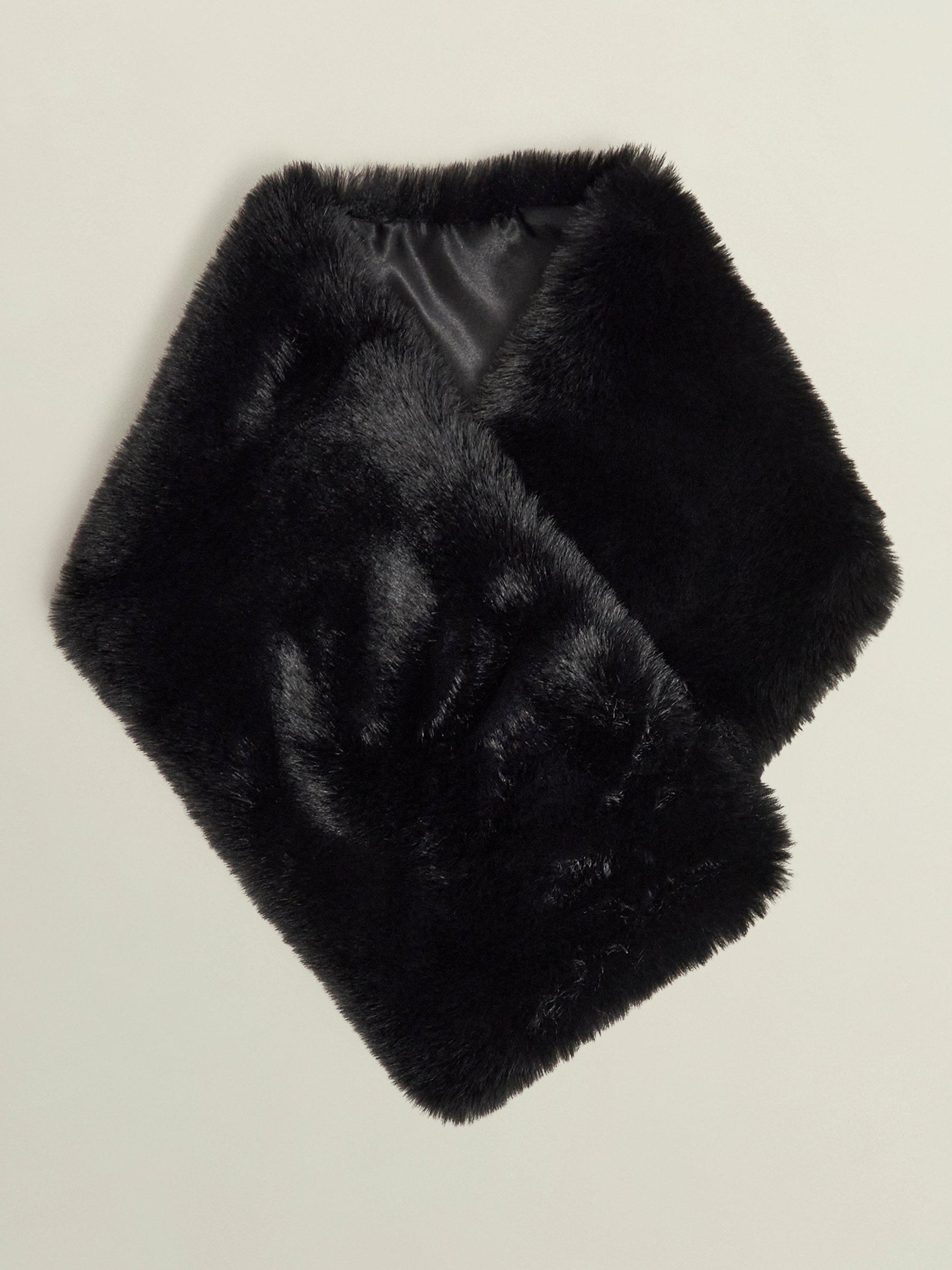 Hobbs Christie Faux Fur Scarf, Black