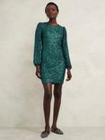 Hobbs Cianna Sequin Dress, Evergreen