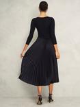 Hobbs Lucinda Knit Pleat Dress, Black