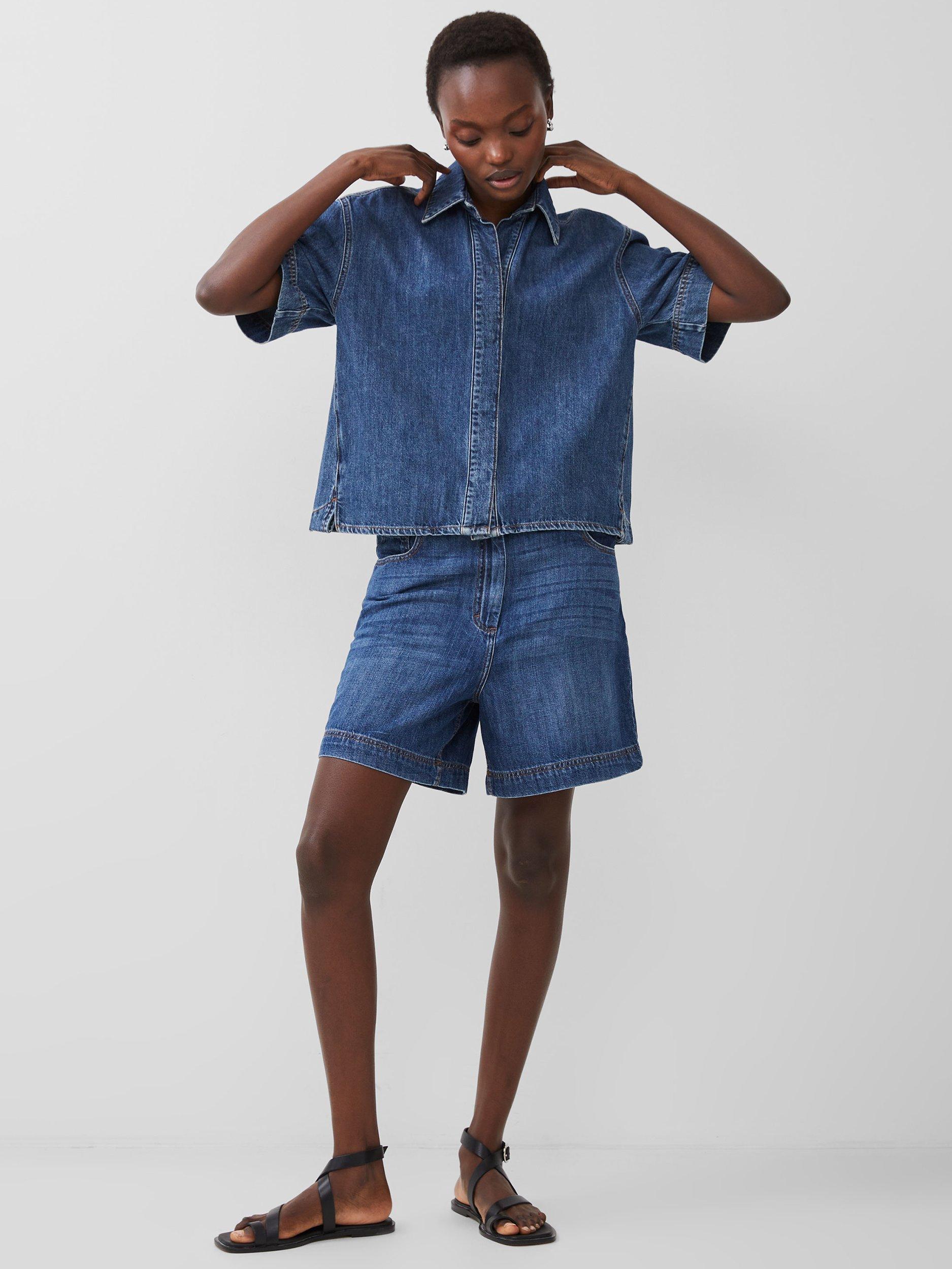 Product image 2 of 5, which shows French Connection Finely Denim Shirt, Blue, XS