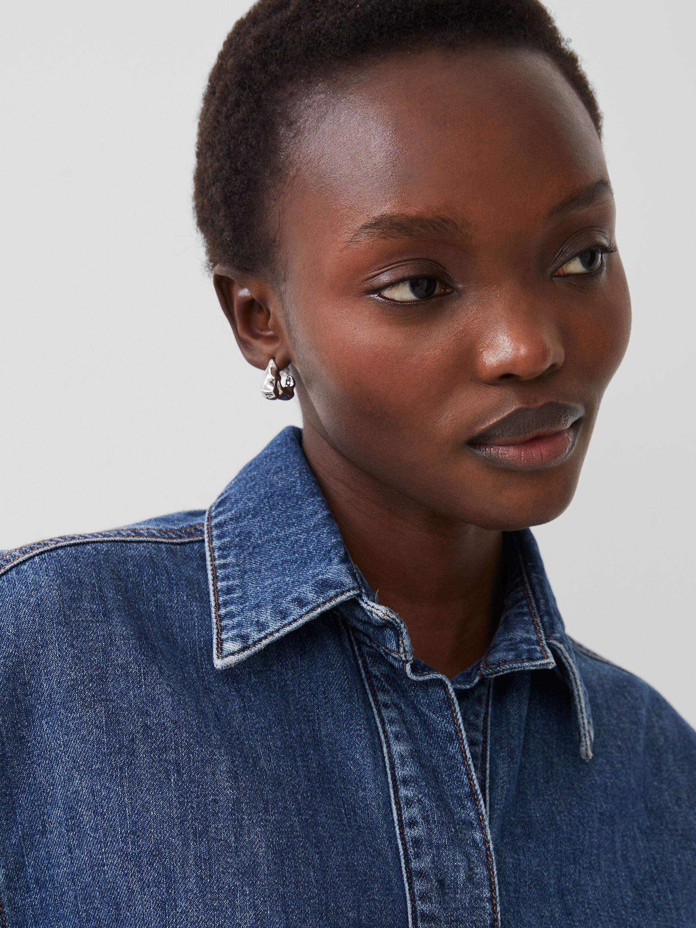 Product image 3 of 5, which shows French Connection Finely Denim Shirt, Blue, XS