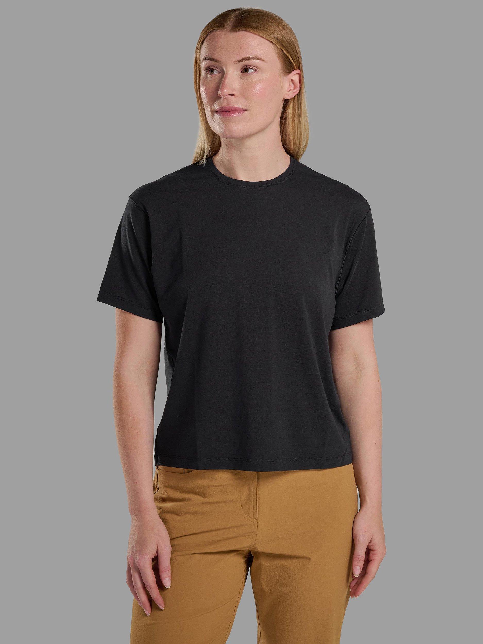 Product image 1 of 1, which shows Montane Alhena Short Sleeve Sports Top, Black, 8