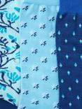 John Lewis Made in Italy Floral Selection Cotton Mix Socks, Pack of 3, Blue Multi