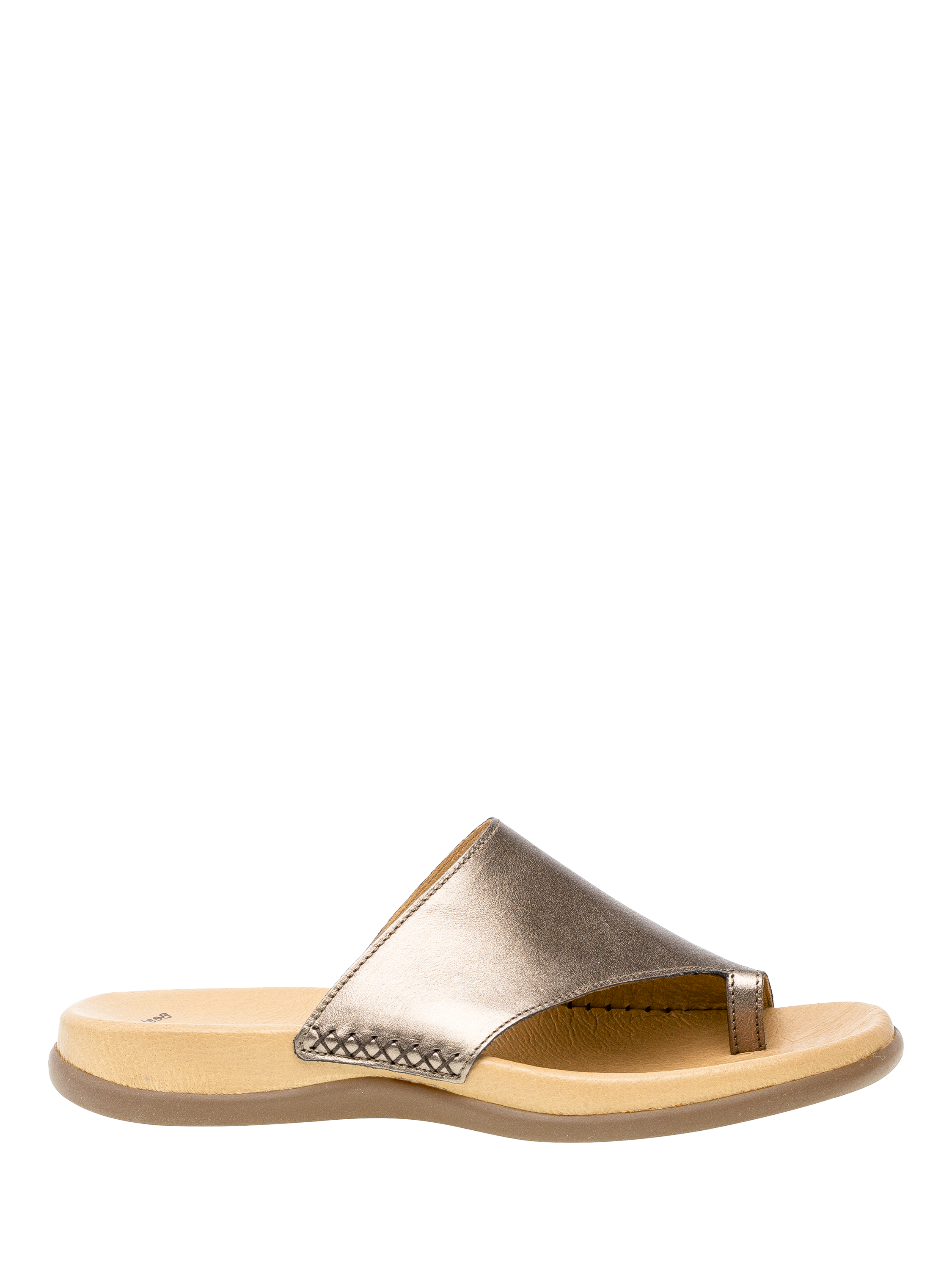 Product image 1 of 4, which shows Gabor Lanzarote Leather Footbed Sandals, Silver, EU36