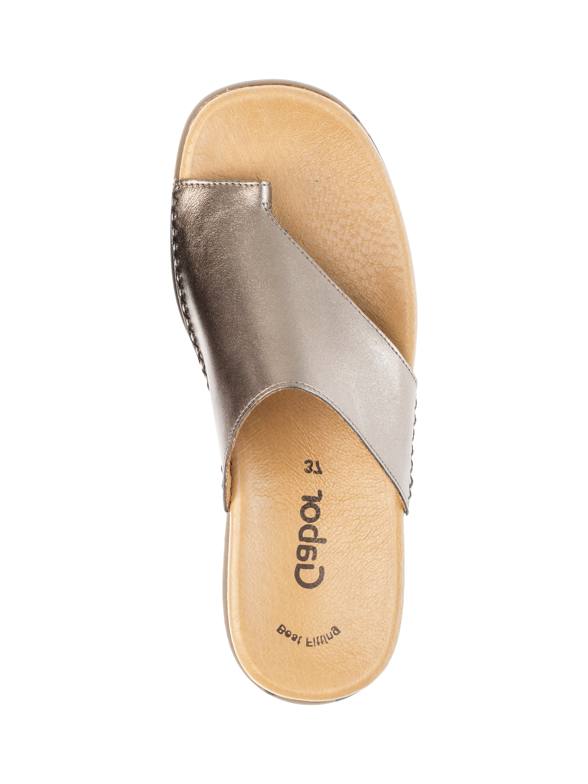 Product image 2 of 4, which shows Gabor Lanzarote Leather Footbed Sandals, Silver, EU36