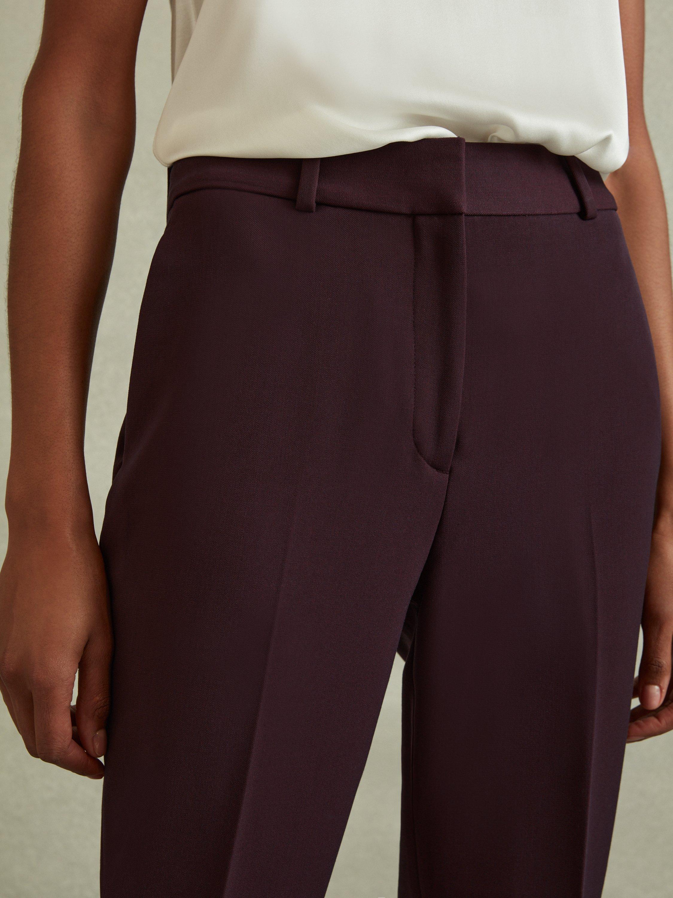 Product image 3 of 5, which shows Reiss Petite Gabi Slim Fit Suit Trousers, Berry, 6Pt