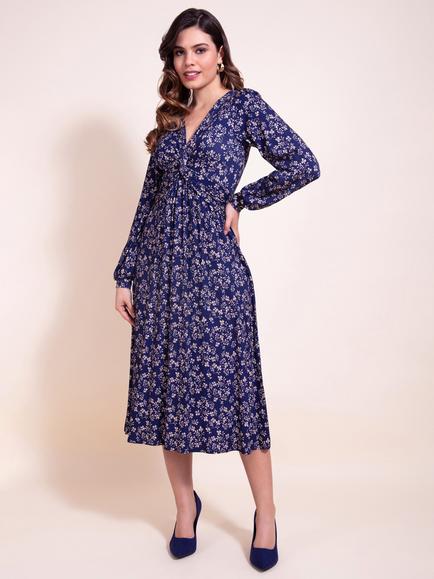 Alie Street Mollie Midi Dress, Midnight Bloom - view 2, Midnight Bloom