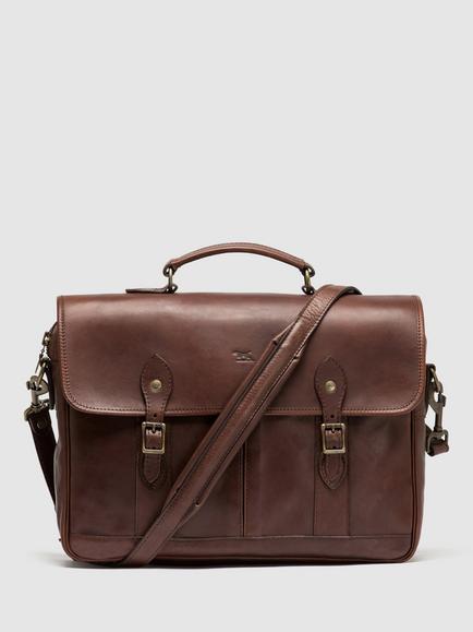 Rodd & Gunn RG New Zealand Handmade Leather Briefcase, Chocolate, Chocolate