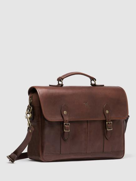 Rodd & Gunn RG New Zealand Handmade Leather Briefcase, Chocolate - view 2, Chocolate