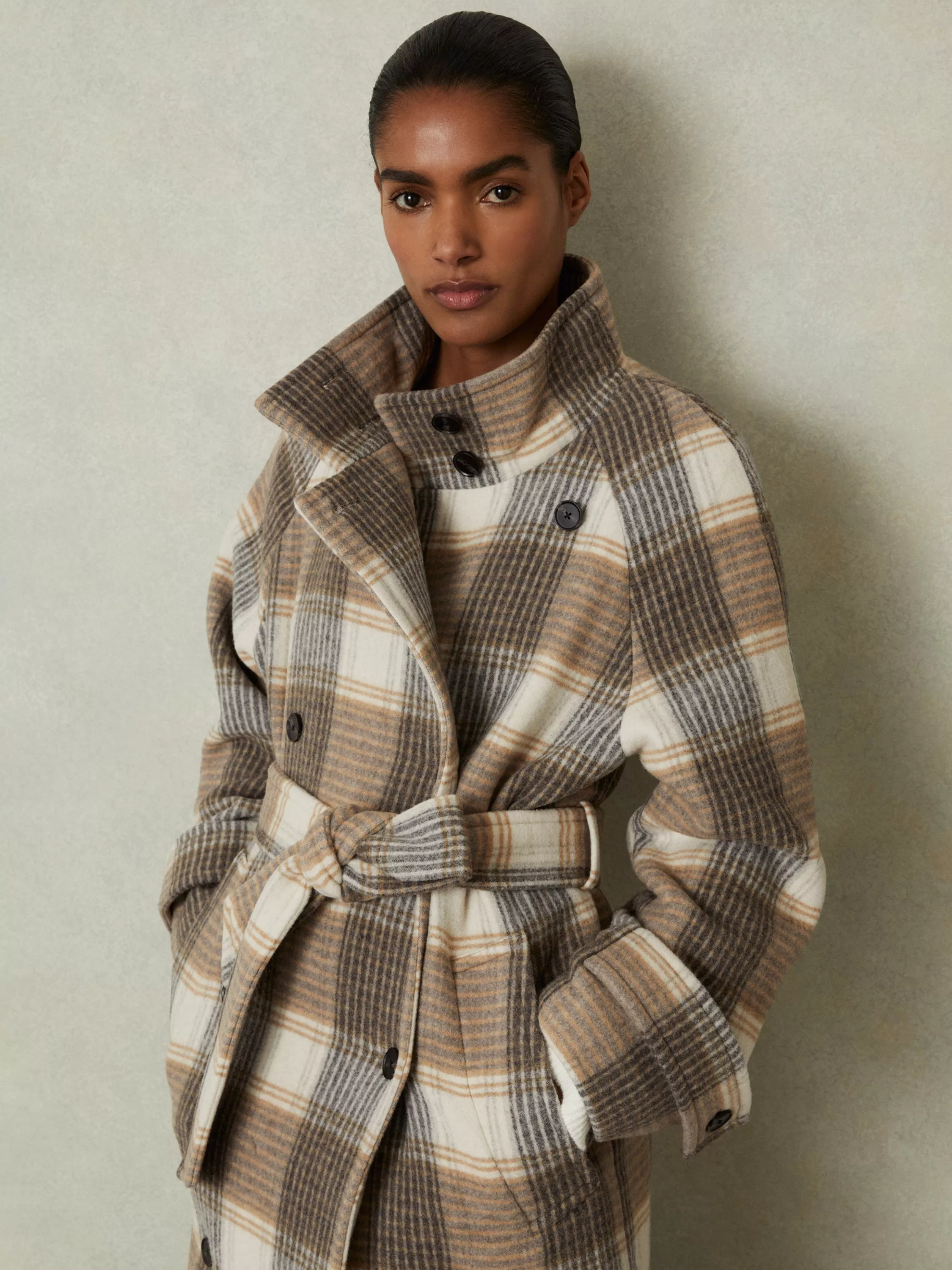 Reiss bentley check coat store