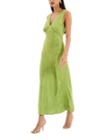 OMNES Iris Animal Jacquard Satin Maxi Dress, Sage