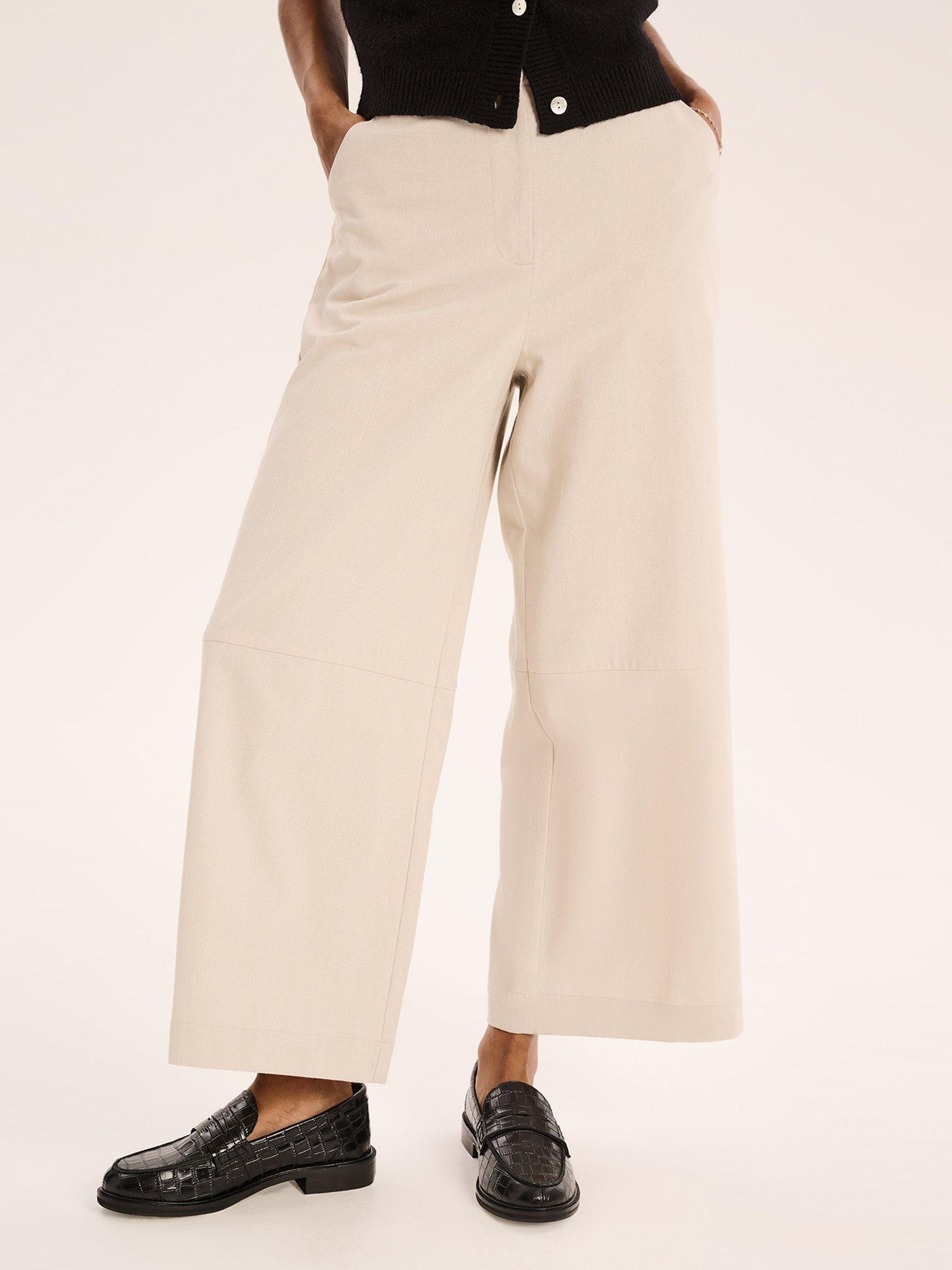 Product image 4 of 5, which shows OMNES Tasmin High Waist Straight Leg Trousers, Ecru, 4