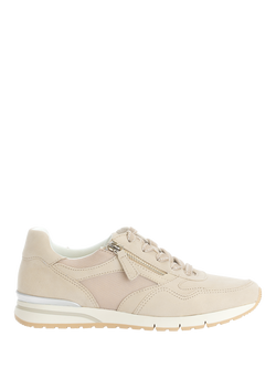 Gabor Peace Wide Fit Suede Trainers, Light Brown, Light Brown