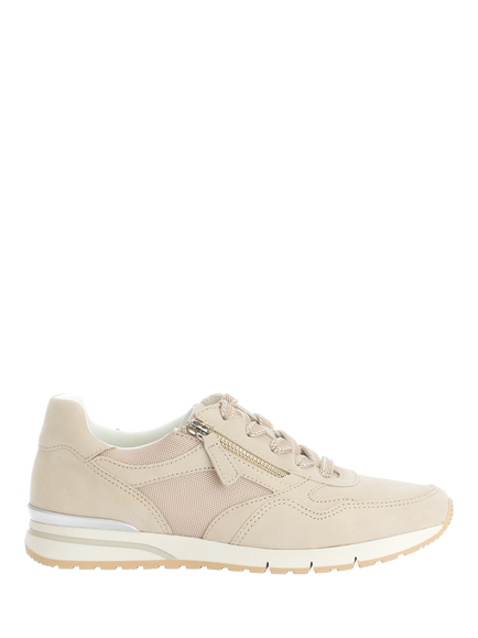 Gabor Peace Wide Fit Suede Trainers, Light Brown, Light Brown