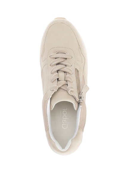 Gabor Peace Wide Fit Suede Trainers, Light Brown - view 2, Light Brown