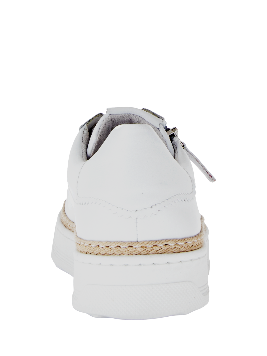 Product image 4 of 4, which shows Gabor Vanessa Wide Fit Leather Rope Sole Trainers, White, 3