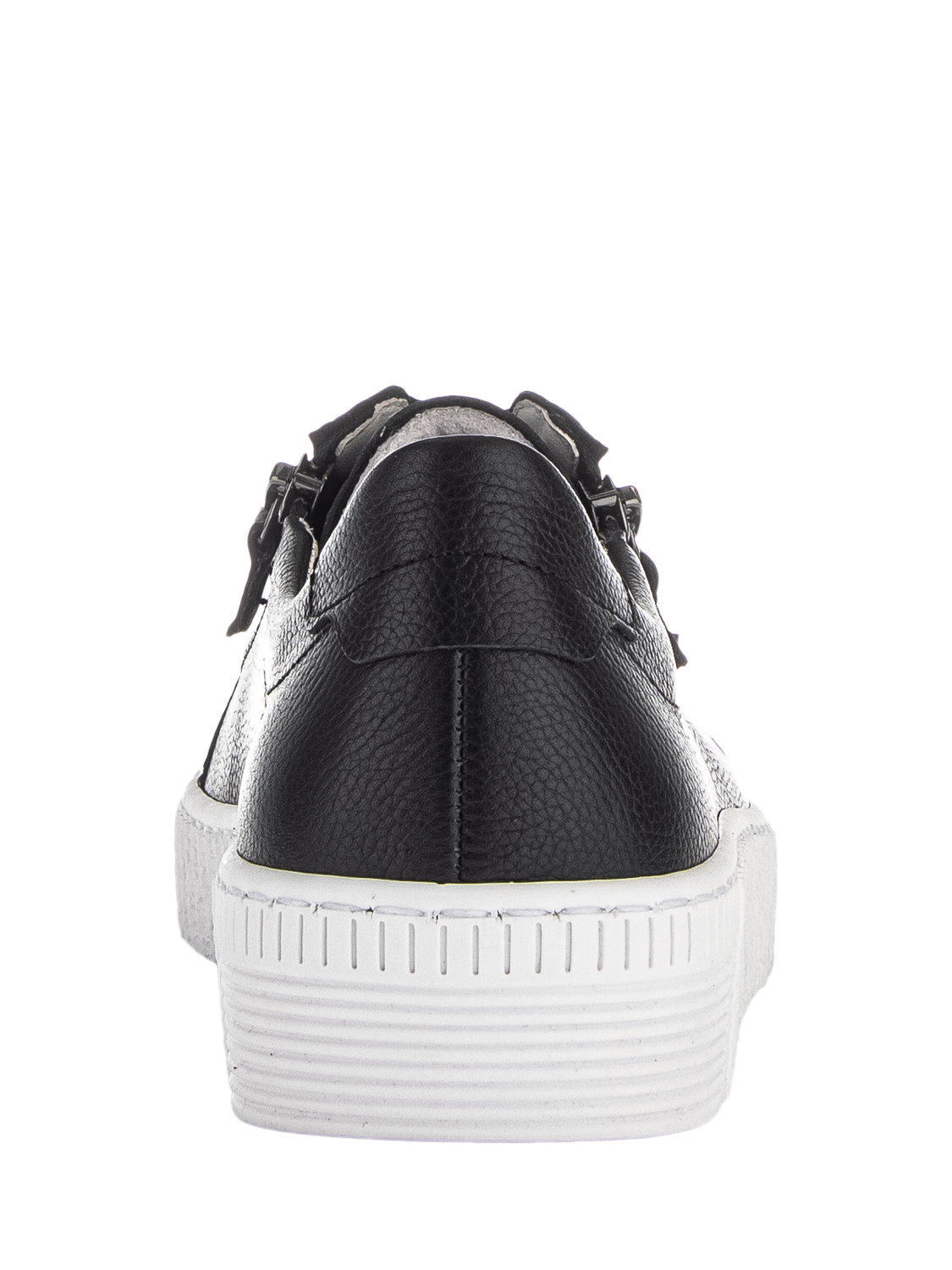 Product image 3 of 4, which shows Gabor Wisdom Leather Zip Detail Chunky Trainers, Black, 4