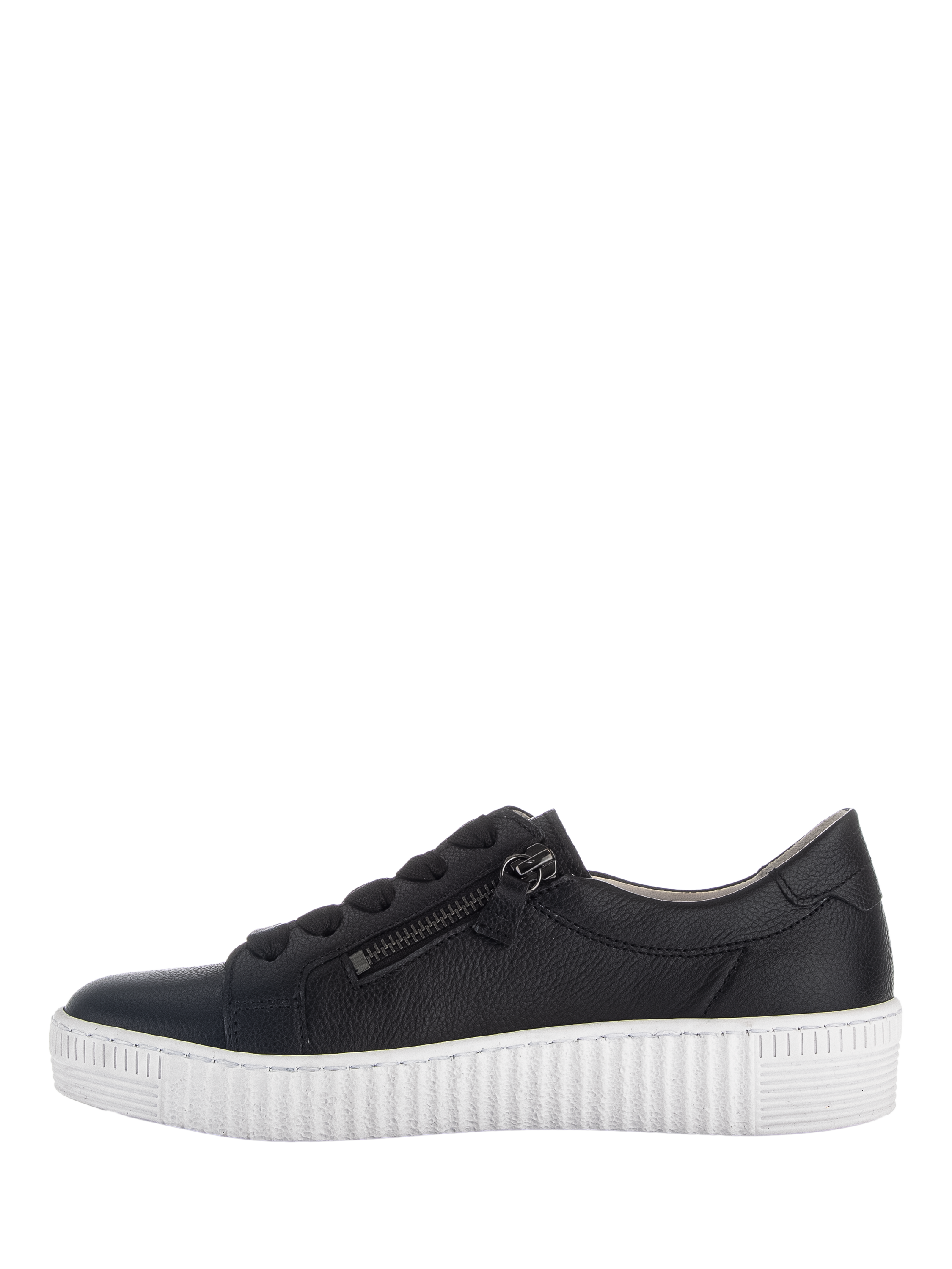 Product image 4 of 4, which shows Gabor Wisdom Leather Zip Detail Chunky Trainers, Black, 4