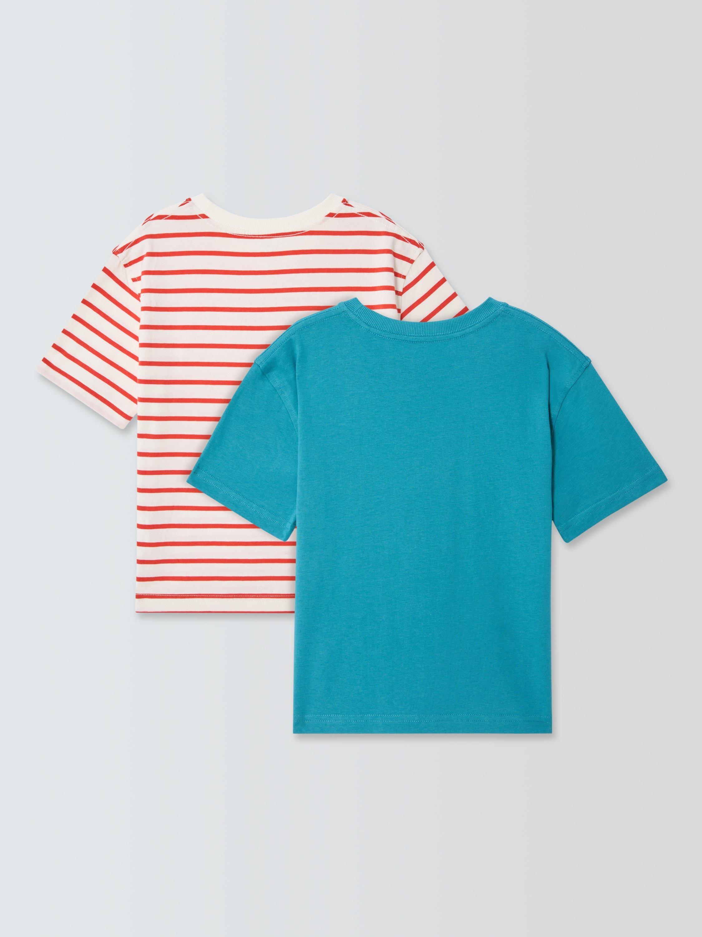 Product image 4 of 7, which shows John Lewis Kids' Stripe/Octopus T-Shirts, Pack of 2, Multi, 3 years
