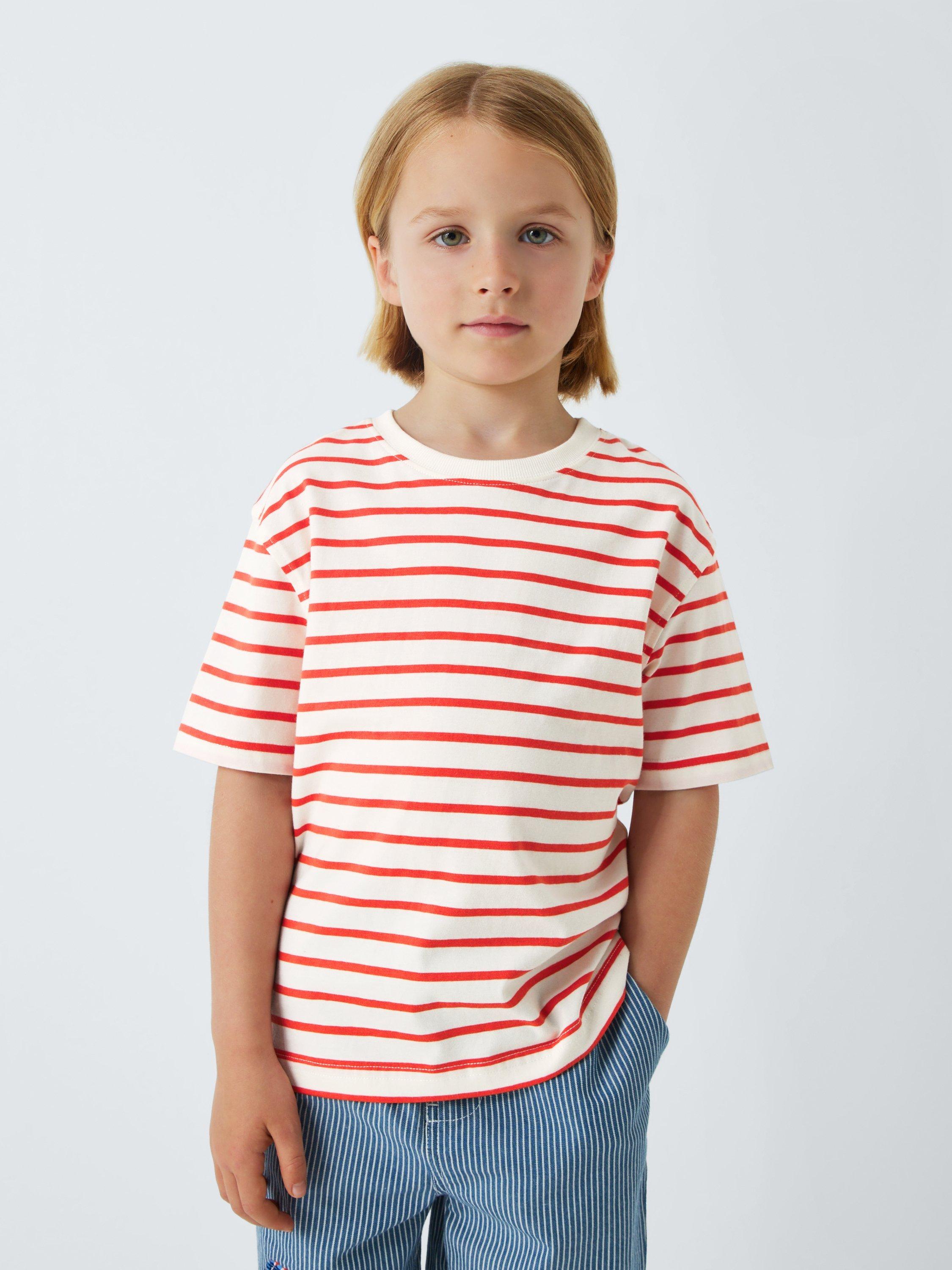 Product image 2 of 7, which shows John Lewis Kids' Stripe/Octopus T-Shirts, Pack of 2, Multi, 3 years