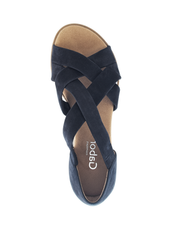 Gabor Truth Wide Fit Twist Sandals, Blue - view 2, Blue