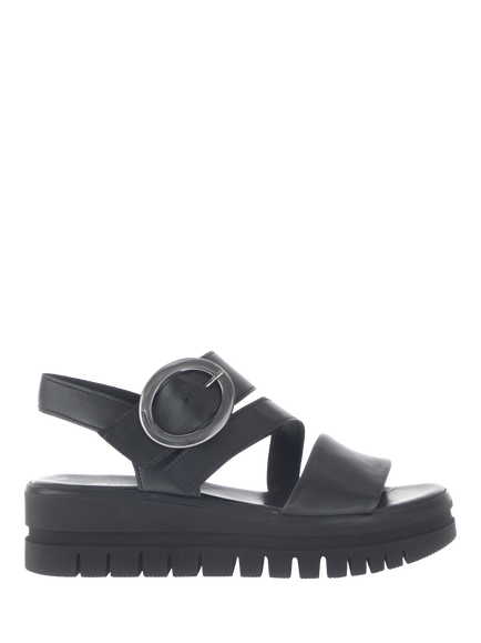 Gabor Amarillo Leather Flatform Slingback Sandals, Black