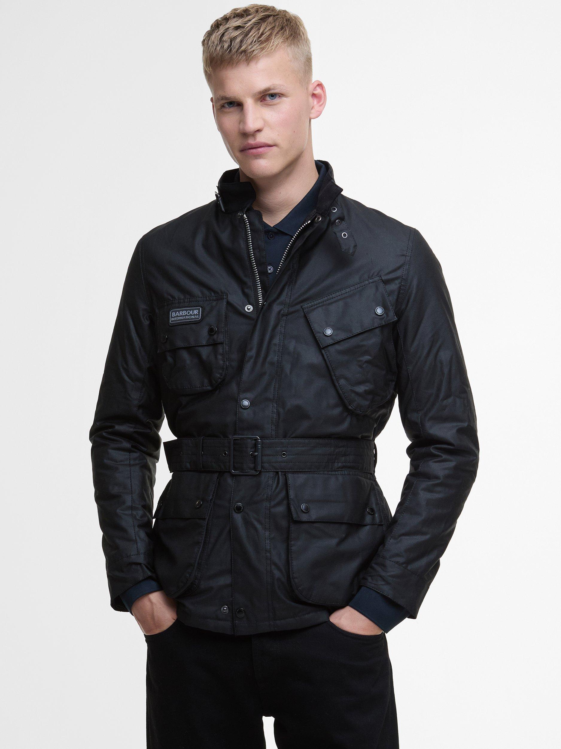 Barbour International Winter Waxed Cotton Jacket Black