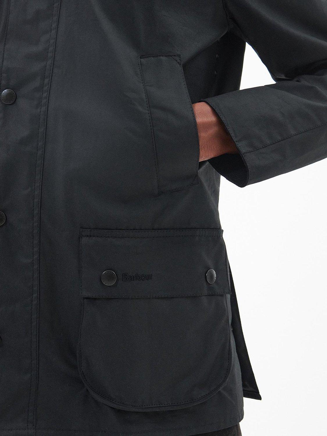 Product image 6 of 8, which shows Barbour Ashby Waxed Cotton Jacket, Black/Classic, S