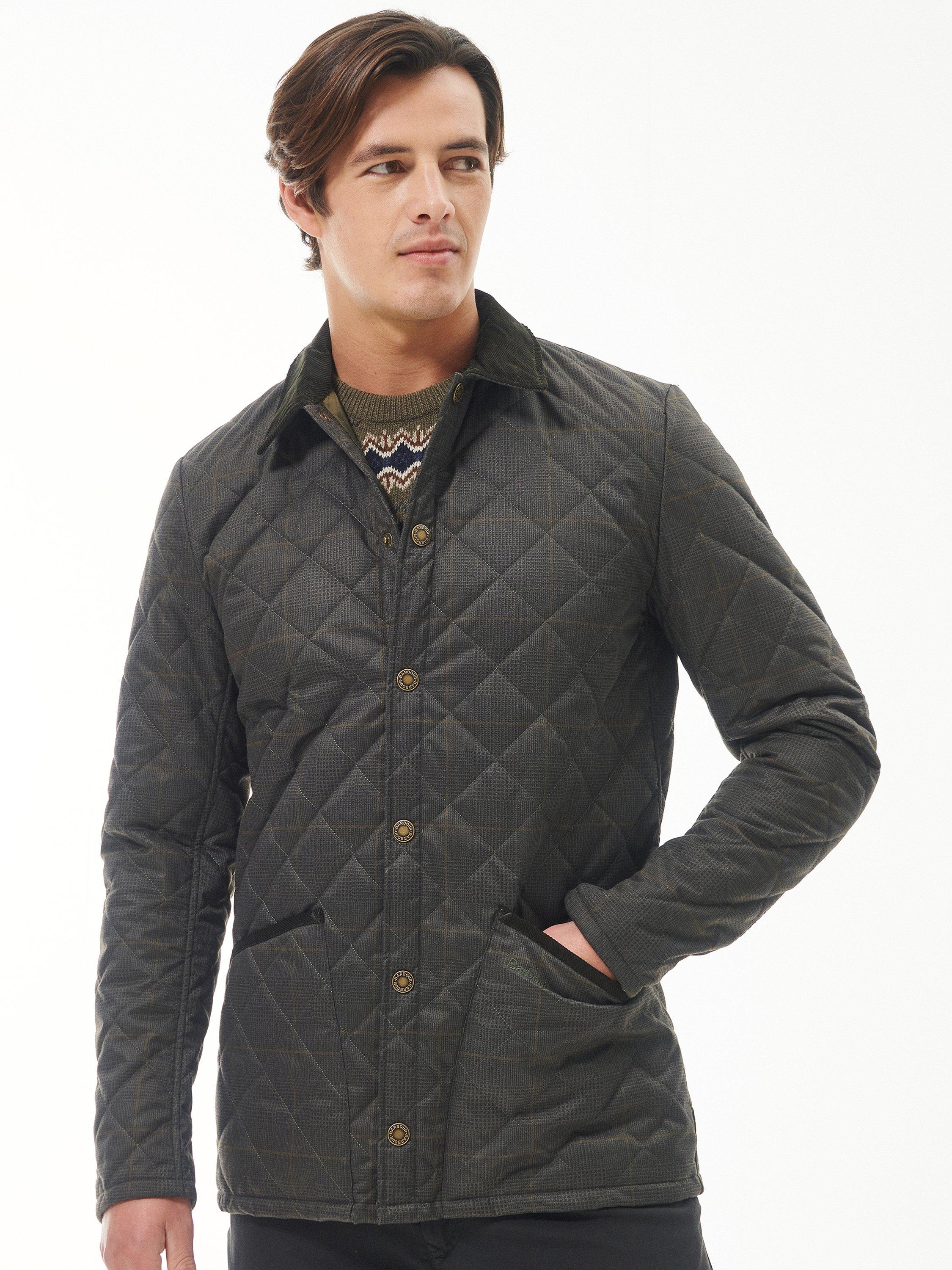 Barbour Check Liddesdale Quilted Jacket Olive