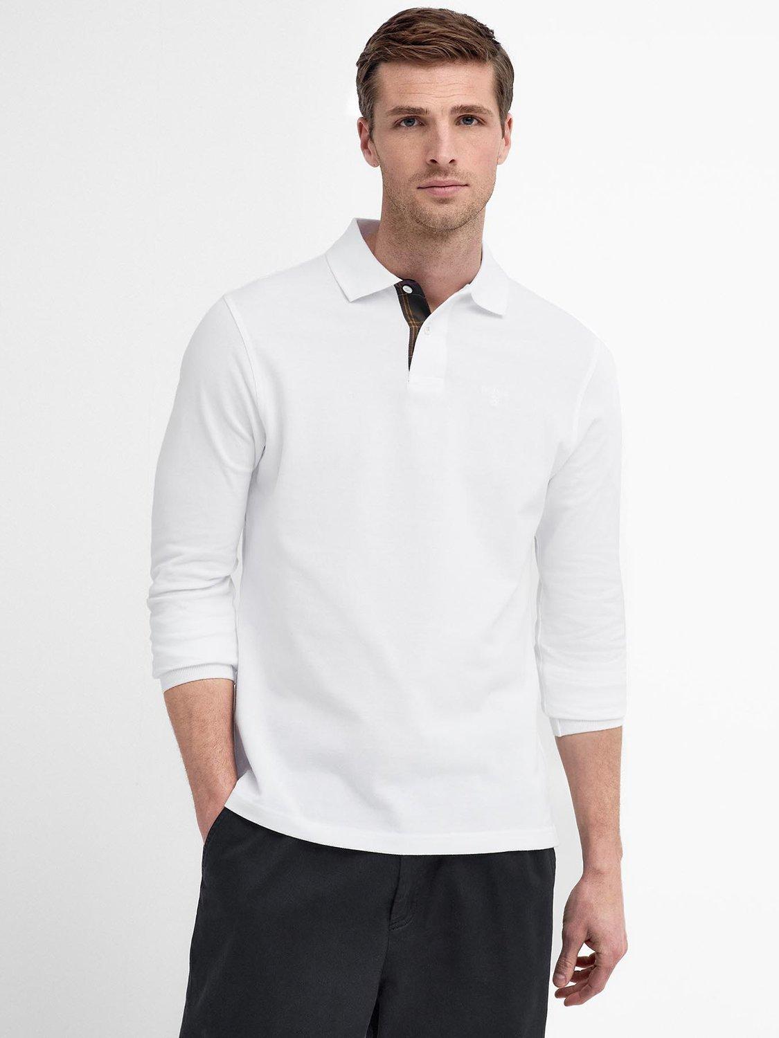 Barbour Essential Long Sleeve Polo Shirt, White