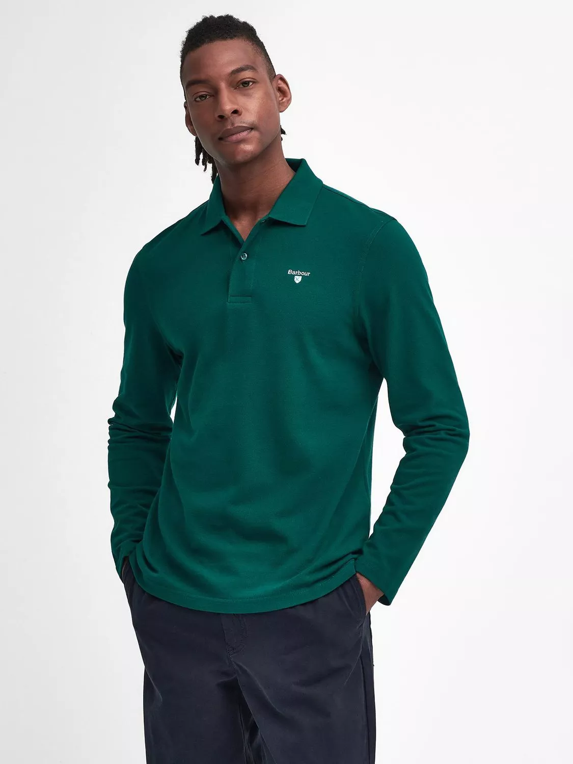 Mens barbour long sleeve polo on sale