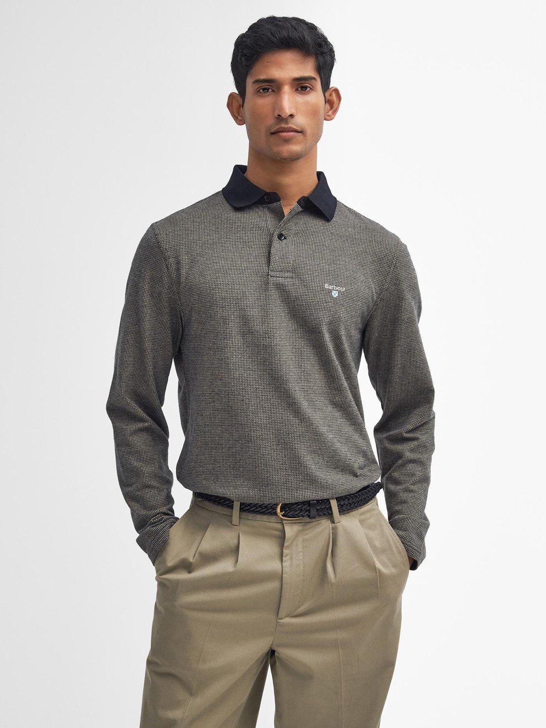Barbour Walkford Long-Sleeve Polo Shirt, Black