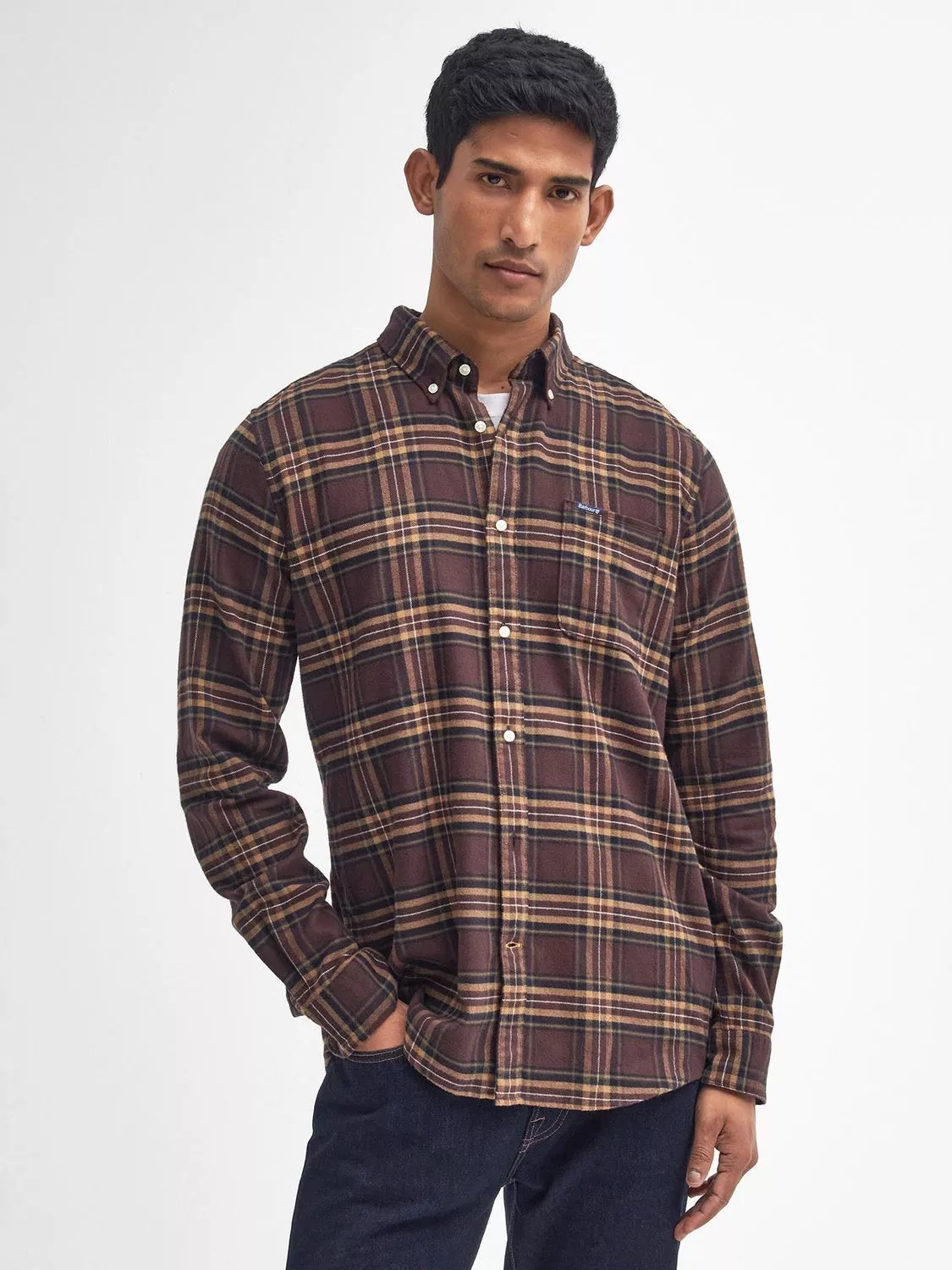 Men s Shirts Barbour Brown John Lewis Partners