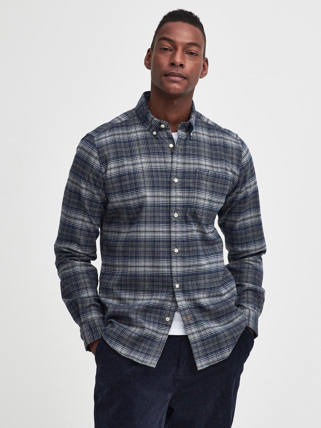 Barbour Forestfield Tailored Long Sleeved Shirt, Grey Marl