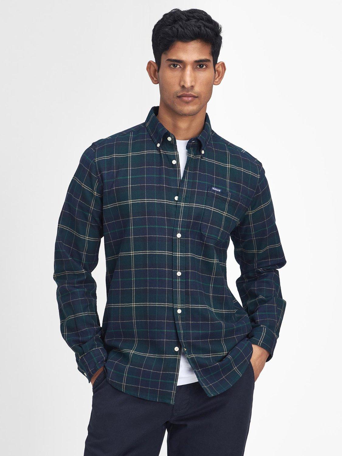 Barbour Kyeloch Cotton Regular Fit Check Shirt, Green Loch