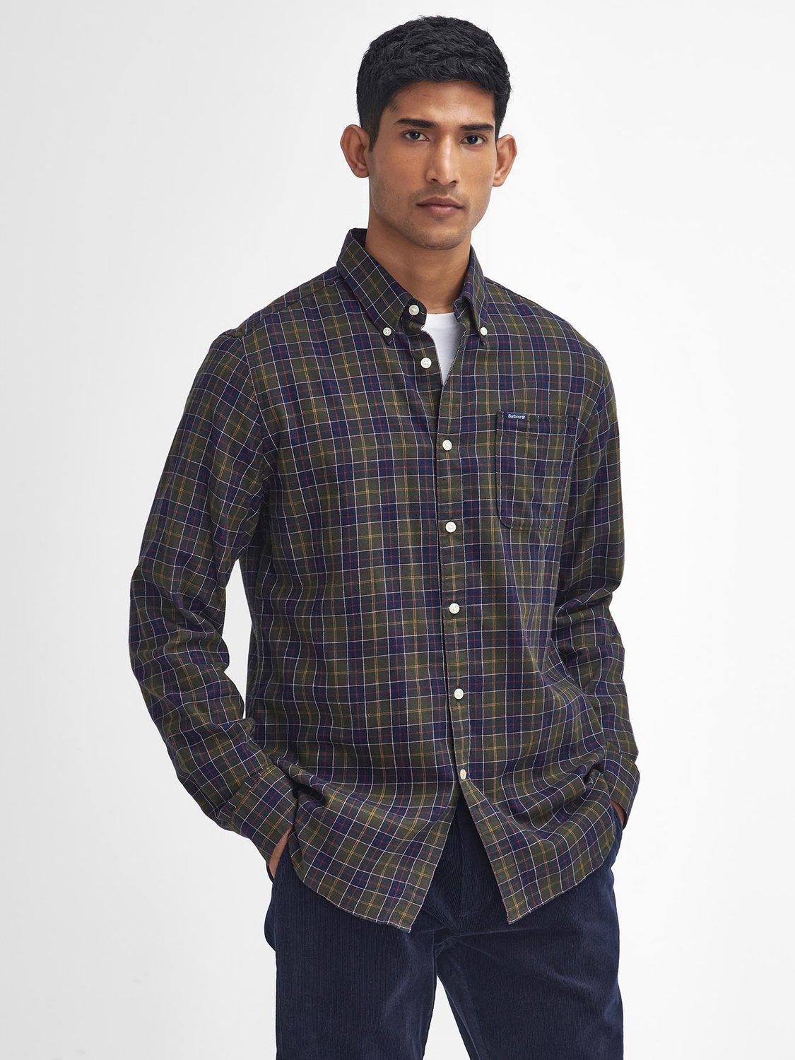 Barbour Lanark Tailored Fit Shirt, Navy/Green