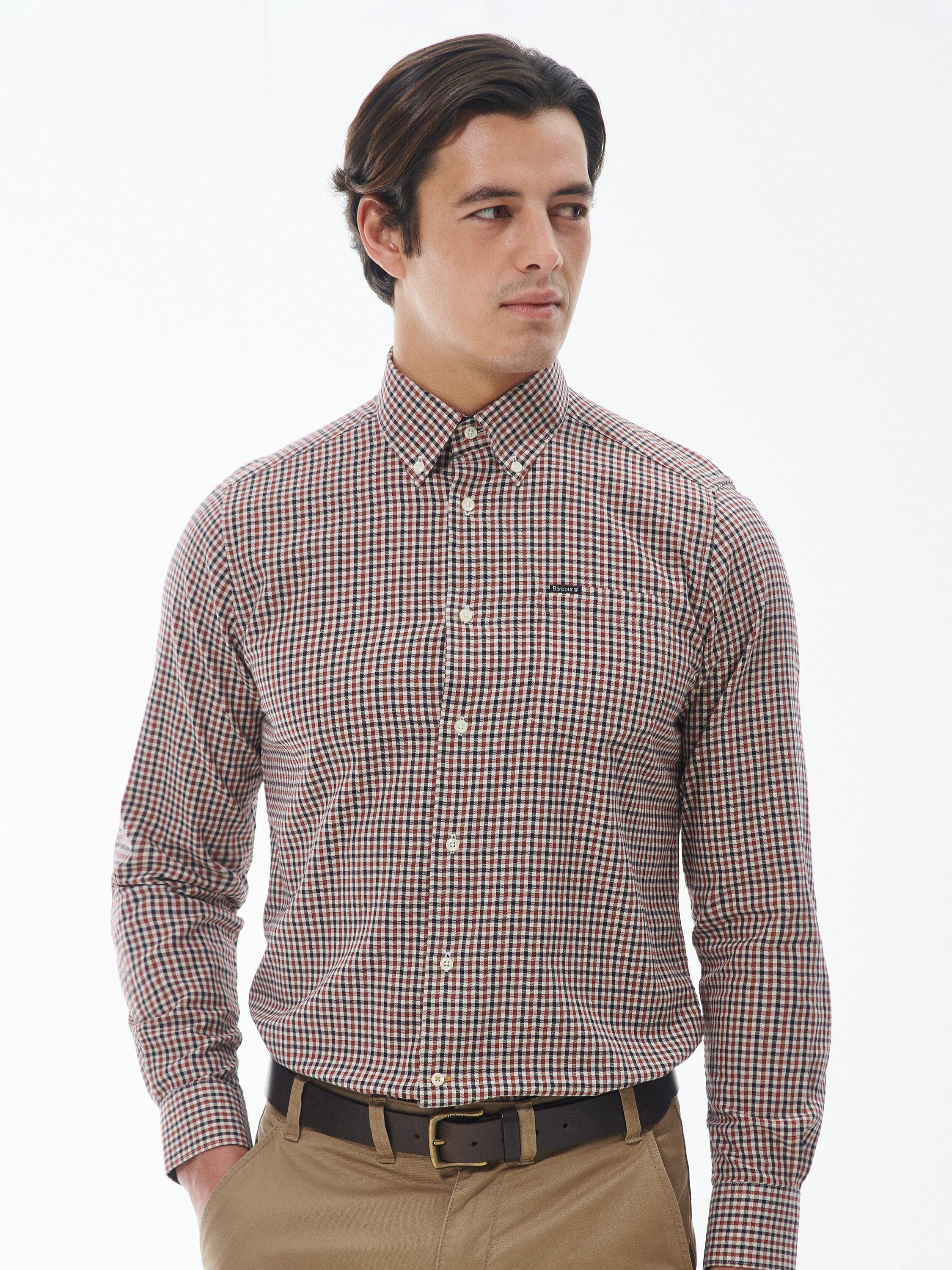 Barbour Padshaw Cotton Tailored Fit Check Shirt, Ecru