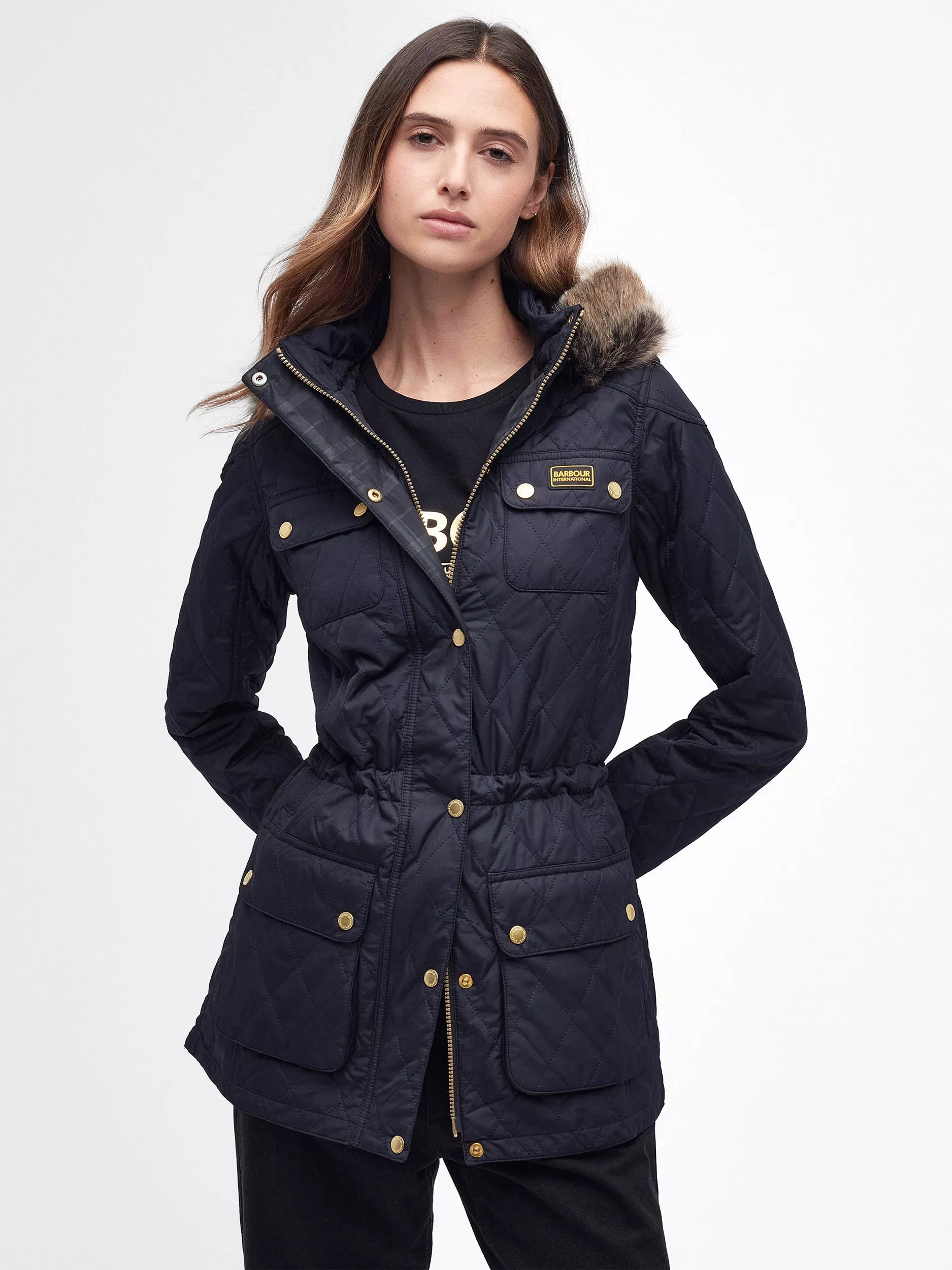 Barbour International Enduro Quilted Jacket Navy