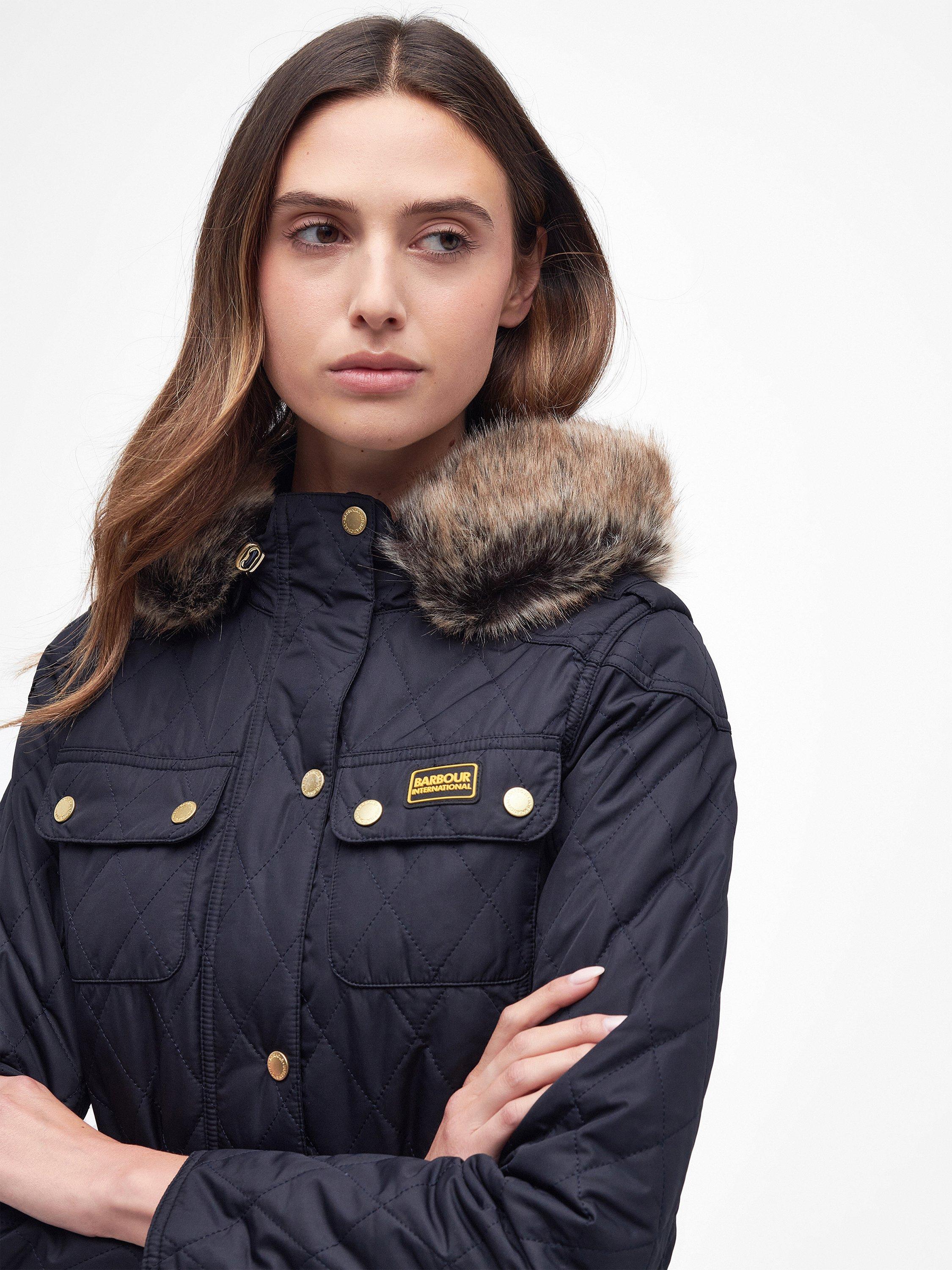 Barbour international enduro quilted jacket navy best sale