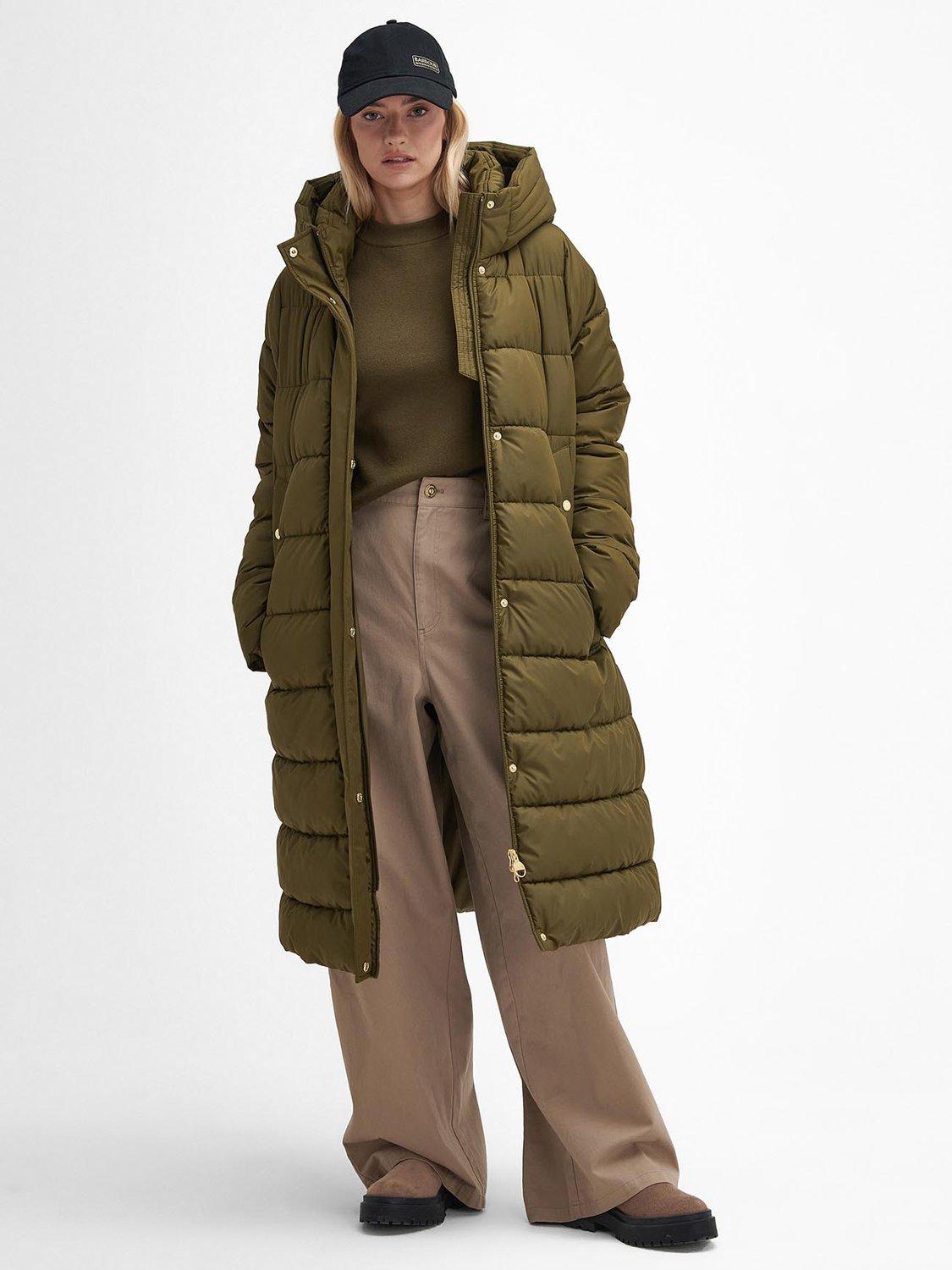 Barbour International Barron Longline Puffer Jacket, Empire Green